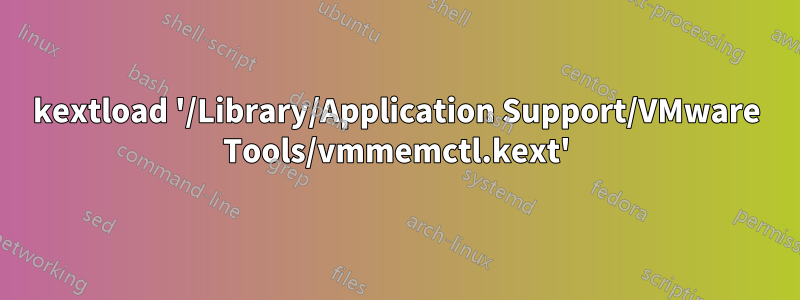 kextload '/Library/Application Support/VMware Tools/vmmemctl.kext'