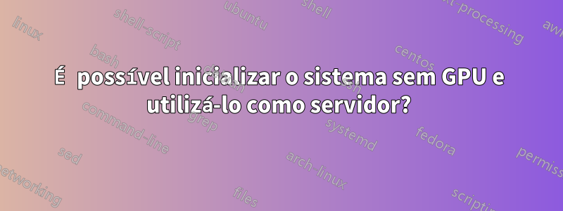 É possível inicializar o sistema sem GPU e utilizá-lo como servidor?