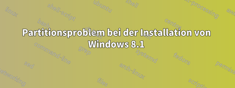 Partitionsproblem bei der Installation von Windows 8.1