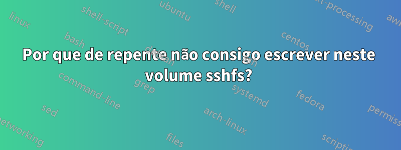 Por que de repente não consigo escrever neste volume sshfs?