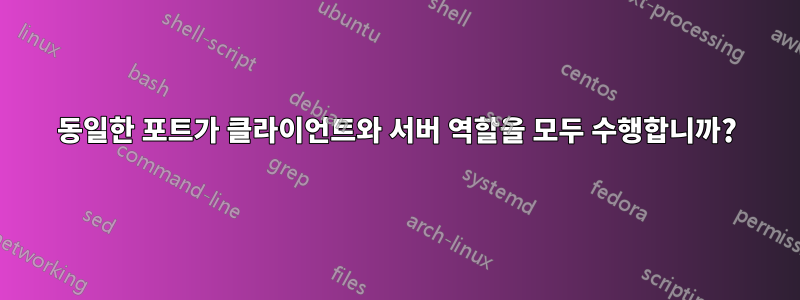 동일한 포트가 클라이언트와 서버 역할을 모두 수행합니까?