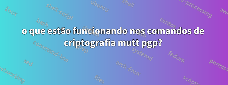 o que estão funcionando nos comandos de criptografia mutt pgp?