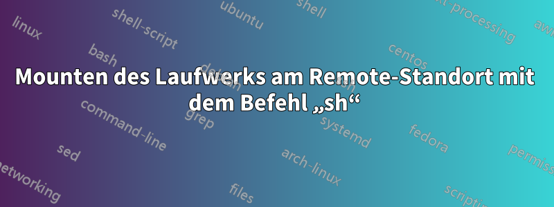 Mounten des Laufwerks am Remote-Standort mit dem Befehl „sh“