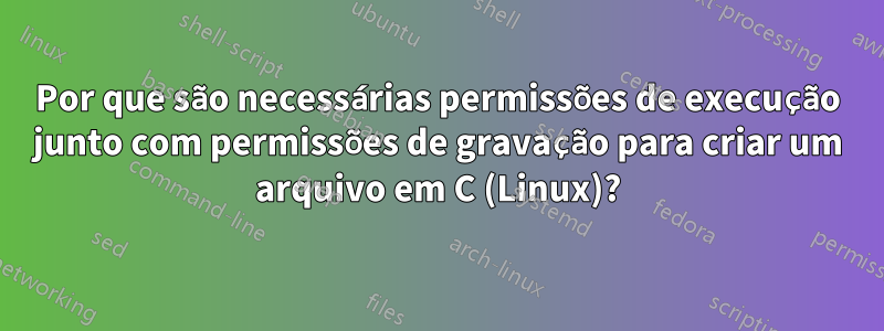 Por que são necessárias permissões de execução junto com permissões de gravação para criar um arquivo em C (Linux)?