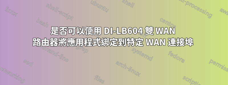 是否可以使用 DI-LB604 雙 WAN 路由器將應用程式綁定到特定 WAN 連接埠