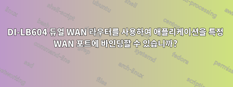 DI-LB604 듀얼 WAN 라우터를 사용하여 애플리케이션을 특정 WAN 포트에 바인딩할 수 있습니까?