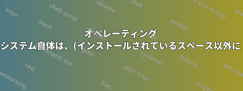 オペレーティング システム自体は、(インストールされているスペース以外に) リソースを占有しますか?