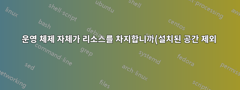 운영 체제 자체가 리소스를 차지합니까(설치된 공간 제외)?