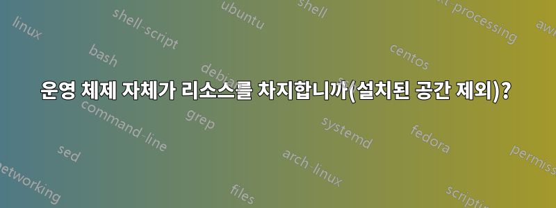 운영 체제 자체가 리소스를 차지합니까(설치된 공간 제외)?