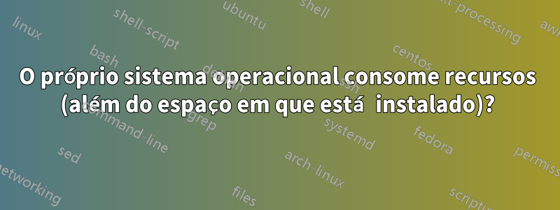 O próprio sistema operacional consome recursos (além do espaço em que está instalado)?