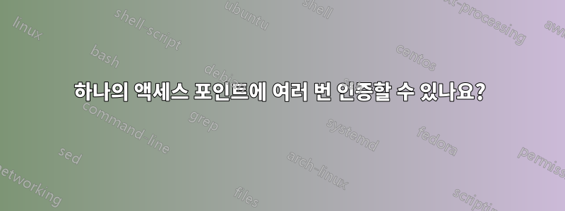 하나의 액세스 포인트에 여러 번 인증할 수 있나요?