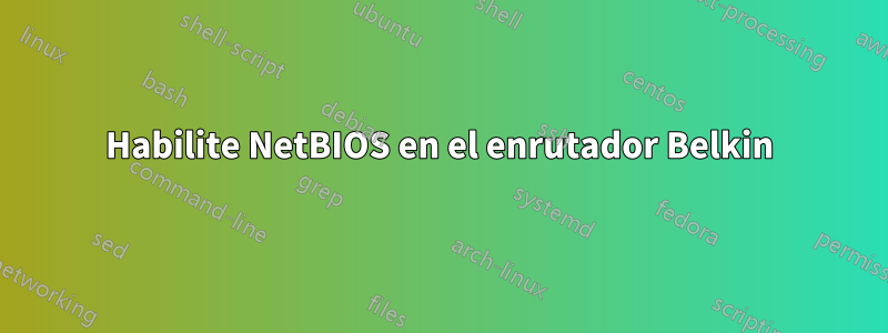 Habilite NetBIOS en el enrutador Belkin