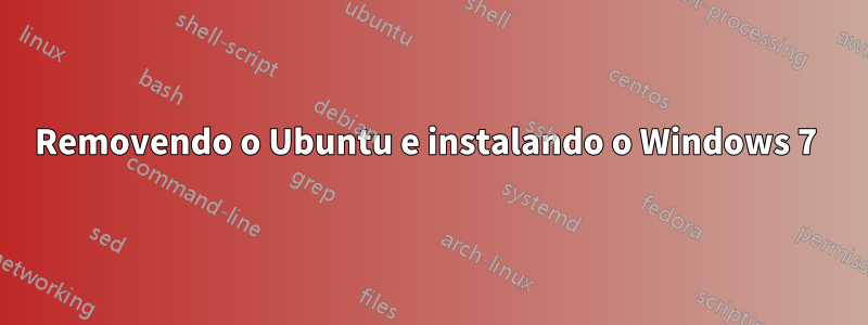 Removendo o Ubuntu e instalando o Windows 7 