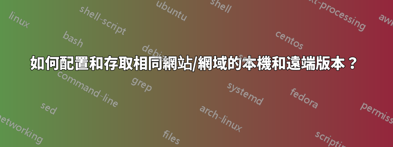 如何配置和存取相同網站/網域的本機和遠端版本？