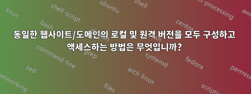 동일한 웹사이트/도메인의 로컬 및 원격 버전을 모두 구성하고 액세스하는 방법은 무엇입니까?