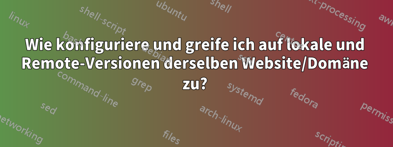 Wie konfiguriere und greife ich auf lokale und Remote-Versionen derselben Website/Domäne zu?