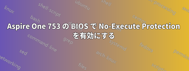 Aspire One 753 の BIOS で No-Execute Protection を有効にする