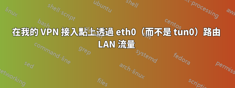 在我的 VPN 接入點上透過 eth0（而不是 tun0）路由 LAN 流量