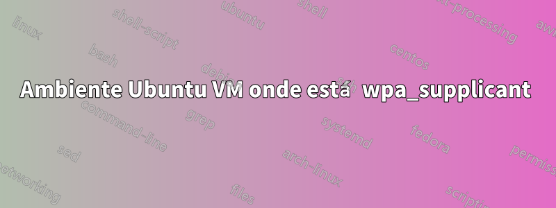 Ambiente Ubuntu VM onde está wpa_supplicant