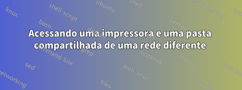 Acessando uma impressora e uma pasta compartilhada de uma rede diferente