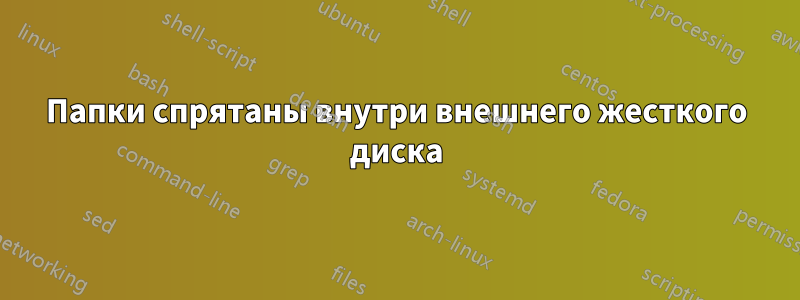 Папки спрятаны внутри внешнего жесткого диска