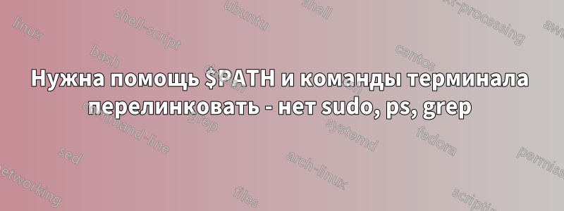 Нужна помощь $PATH и команды терминала перелинковать - нет sudo, ps, grep