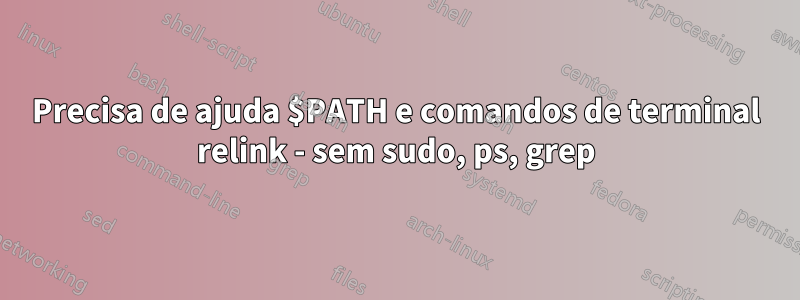 Precisa de ajuda $PATH e comandos de terminal relink - sem sudo, ps, grep