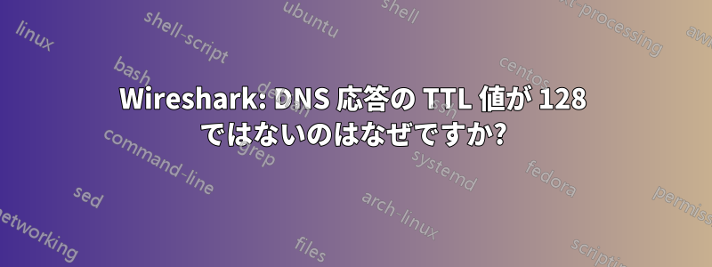 Wireshark: DNS 応答の TTL 値が 128 ではないのはなぜですか?