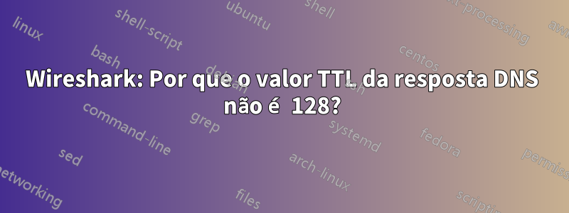 Wireshark: Por que o valor TTL da resposta DNS não é 128?