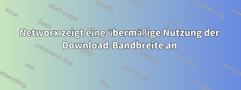 Networx zeigt eine übermäßige Nutzung der Download-Bandbreite an