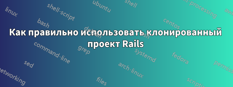 Как правильно использовать клонированный проект Rails