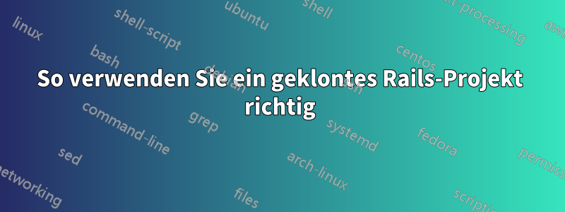 So verwenden Sie ein geklontes Rails-Projekt richtig