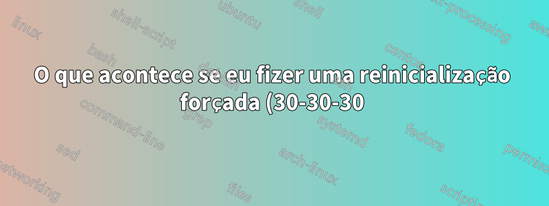 O que acontece se eu fizer uma reinicialização forçada (30-30-30) do roteador no firmware DD?