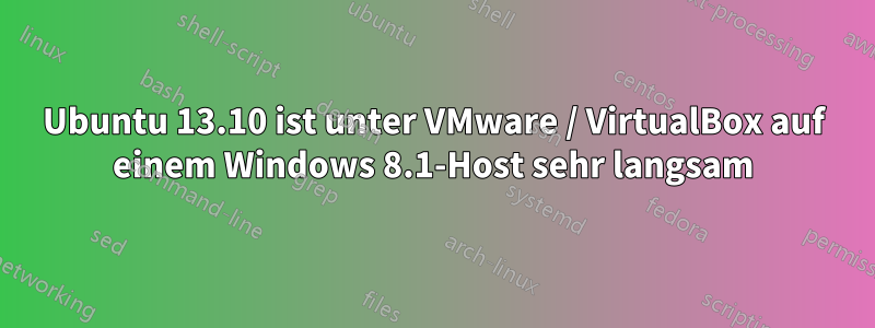 Ubuntu 13.10 ist unter VMware / VirtualBox auf einem Windows 8.1-Host sehr langsam