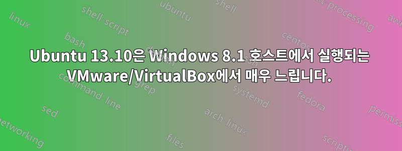 Ubuntu 13.10은 Windows 8.1 호스트에서 실행되는 VMware/VirtualBox에서 매우 느립니다.