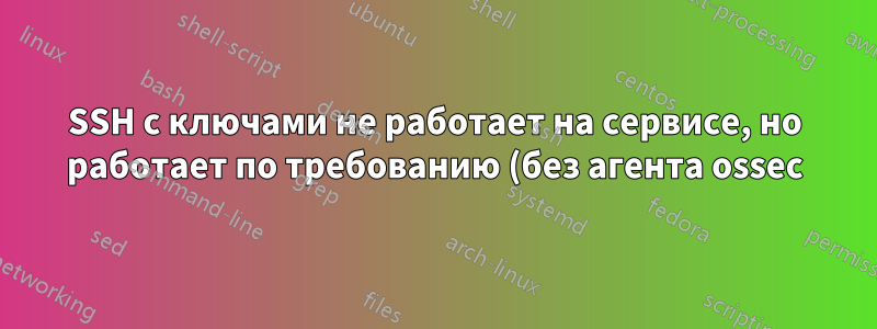 SSH с ключами не работает на сервисе, но работает по требованию (без агента ossec)