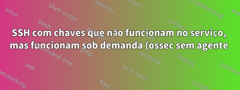 SSH com chaves que não funcionam no serviço, mas funcionam sob demanda (ossec sem agente)