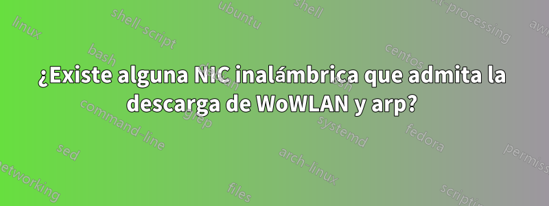 ¿Existe alguna NIC inalámbrica que admita la descarga de WoWLAN y arp?