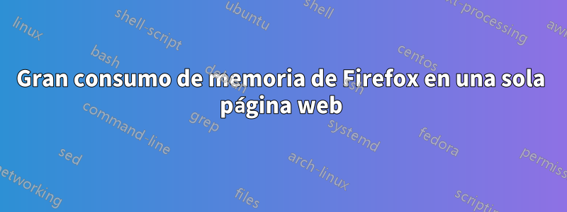 Gran consumo de memoria de Firefox en una sola página web