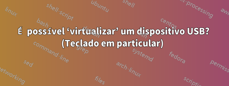 É possível ‘virtualizar’ um dispositivo USB? (Teclado em particular) 