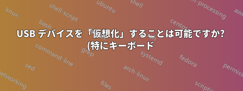 USB デバイスを「仮想化」することは可能ですか? (特にキーボード)