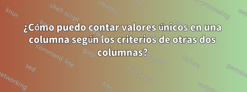 ¿Cómo puedo contar valores únicos en una columna según los criterios de otras dos columnas?