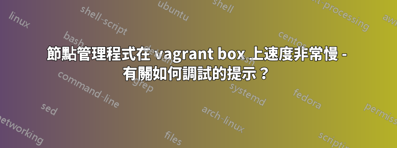 節點管理程式在 vagrant box 上速度非常慢 - 有關如何調試的提示？