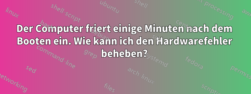 Der Computer friert einige Minuten nach dem Booten ein. Wie kann ich den Hardwarefehler beheben?