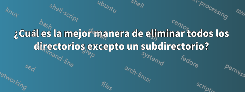 ¿Cuál es la mejor manera de eliminar todos los directorios excepto un subdirectorio?