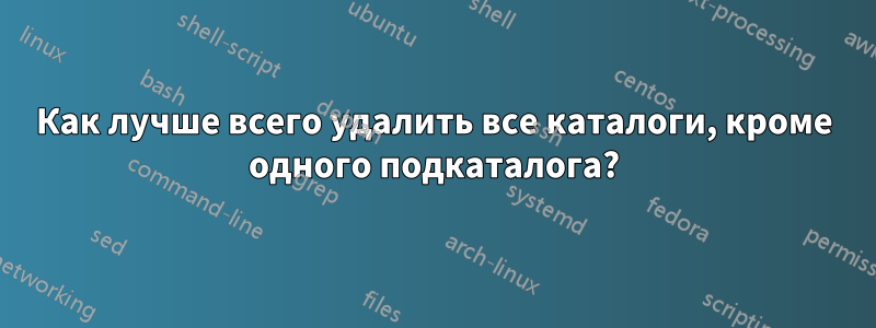 Как лучше всего удалить все каталоги, кроме одного подкаталога?