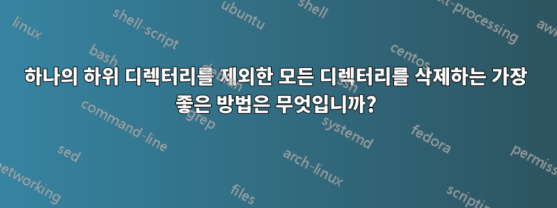 하나의 하위 디렉터리를 제외한 모든 디렉터리를 삭제하는 가장 좋은 방법은 무엇입니까?