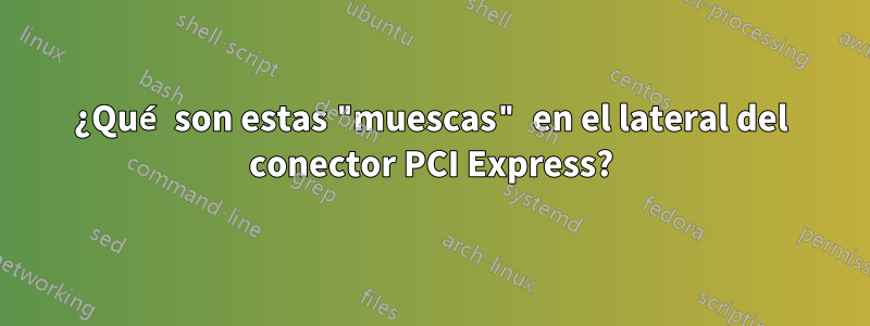 ¿Qué son estas "muescas" en el lateral del conector PCI Express?