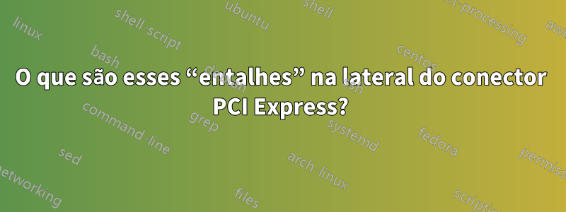 O que são esses “entalhes” na lateral do conector PCI Express?