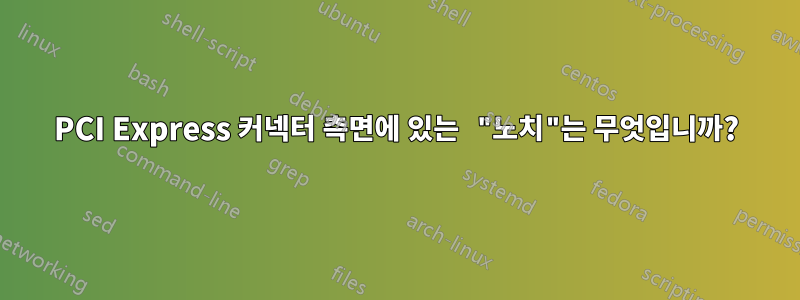 PCI Express 커넥터 측면에 있는 "노치"는 무엇입니까?